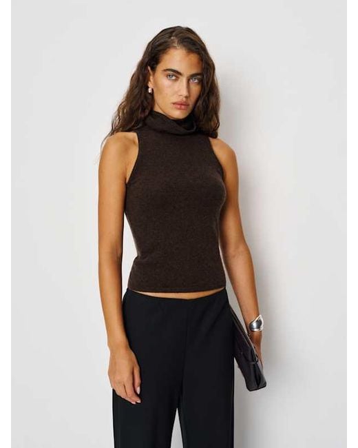 Reformation Multicolor Marcy Cashmere Turtleneck Tank