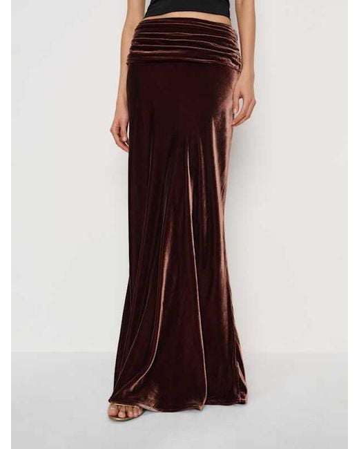 Reformation White Evie Velvet Skirt