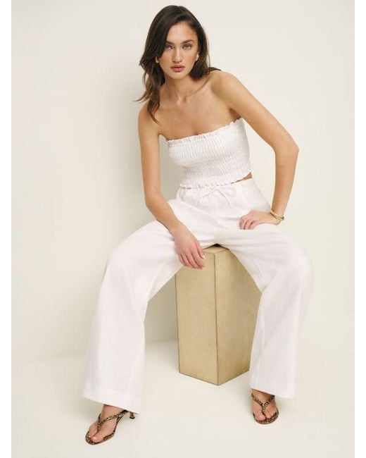 Reformation Natural Lena Linen Two Piece