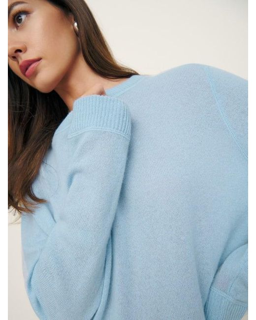 Reformation Blue Cashmere Boyfriend Sweater