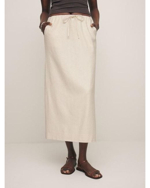 Reformation Natural Elsa Linen Skirt