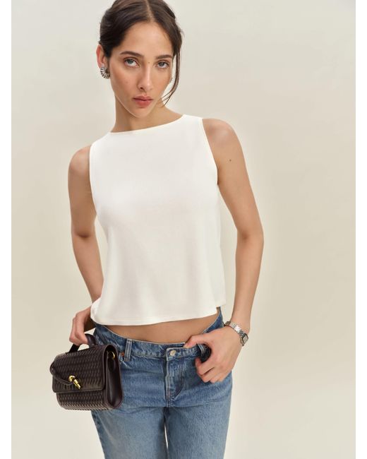 Reformation Pears Knit Top in Natural | Lyst