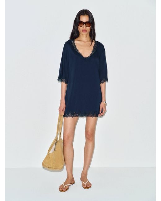 Reformation Blue Sonny Dress Lace