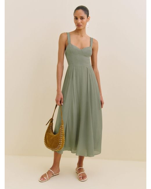 Reformation Green Lela Dress Lace 6