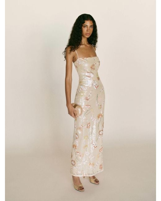 Reformation Natural Frankie Dress Sequin 0
