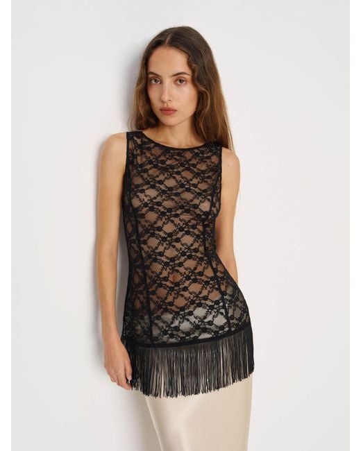 Reformation Black Gabrielle Knit Top