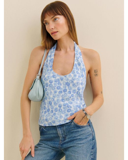 Reformation Blue Kylo Top