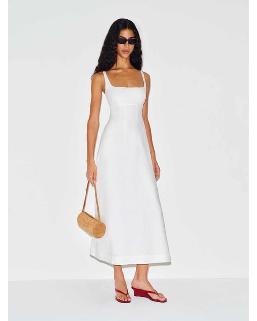 Reformation White Sabine Linen Dress 10