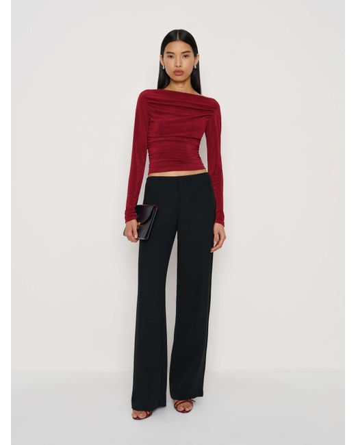 Reformation Red Berlin Knit Top