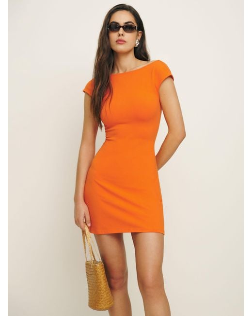 Reformation Orange Soleil Knit Dress