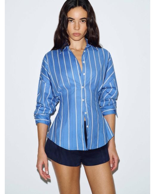 Reformation Blue Vanta Shirt 0