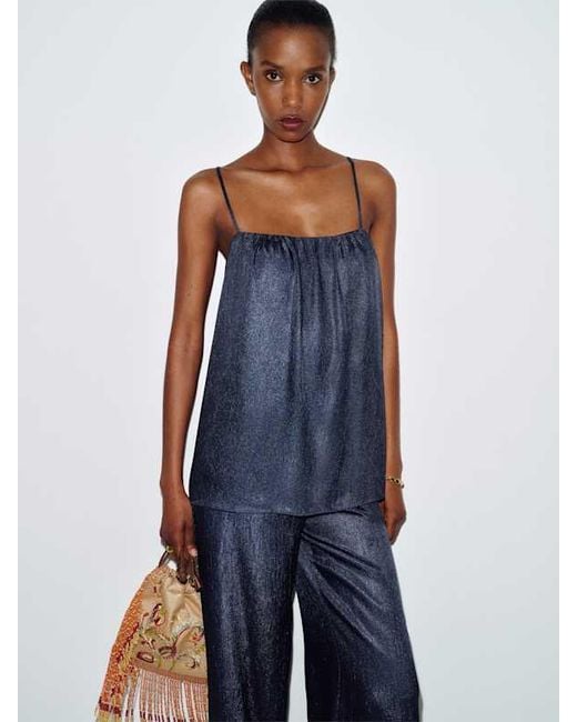 Reformation Blue Allegra Two Piece