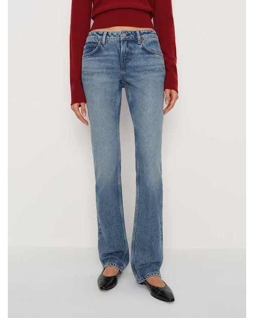 Reformation Red Jade Low Rise Slim Leg Jeans Denim