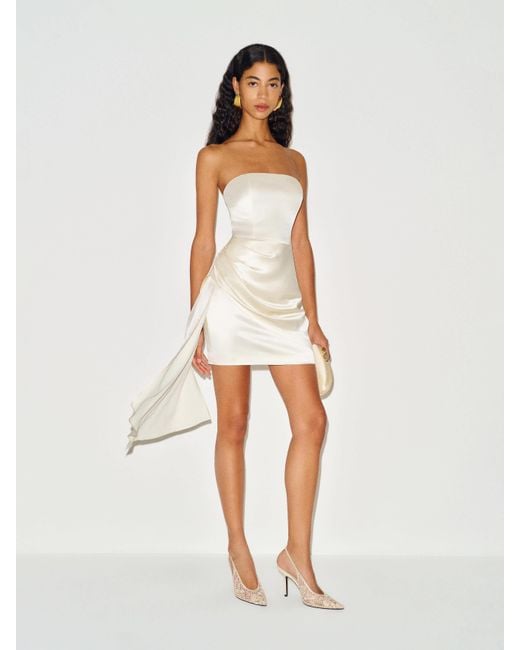 Reformation White Stephanie Silk Dress 0