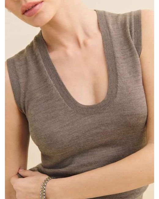 Reformation Natural Marta Regenerative Merino Sweater Tank Top