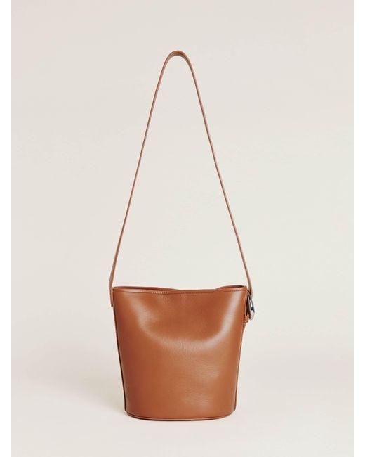 Reformation White Seleena Small Bucket Bag