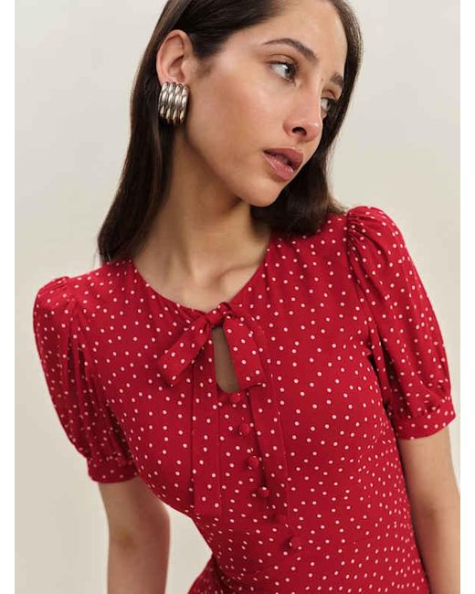 Reformation Delia Dress 8 in Red | Lyst Reformation Delia Dress 8 in Red | Lyst