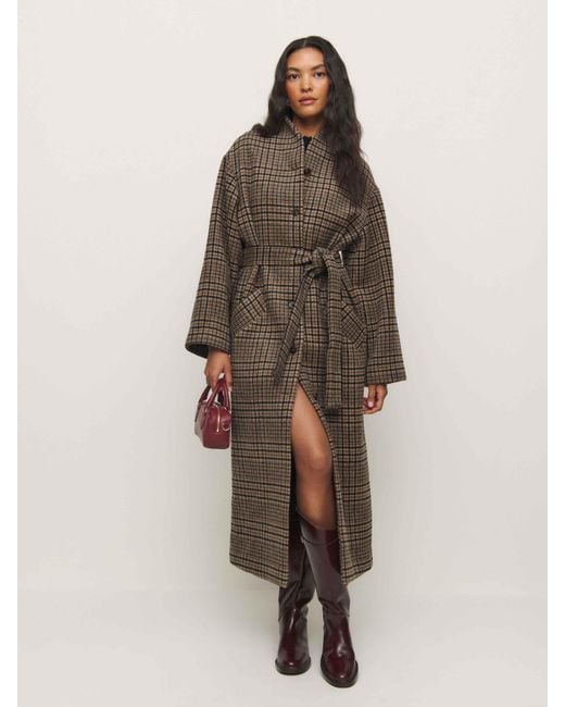 Reformation Green Full-Length Woven Coat