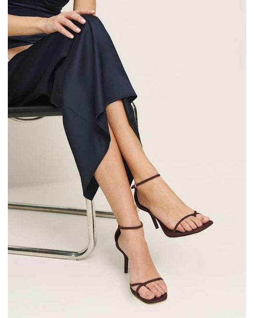 Reformation Natural Gigi Strappy Mid Heel Sandal