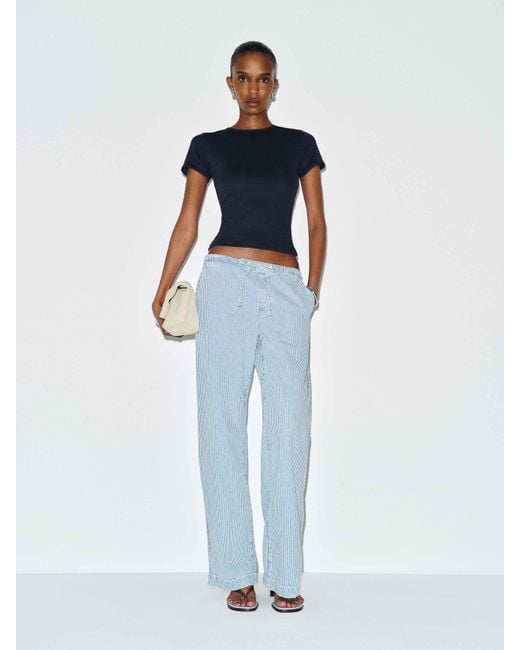 Reformation Blue Lucas Pointelle Top