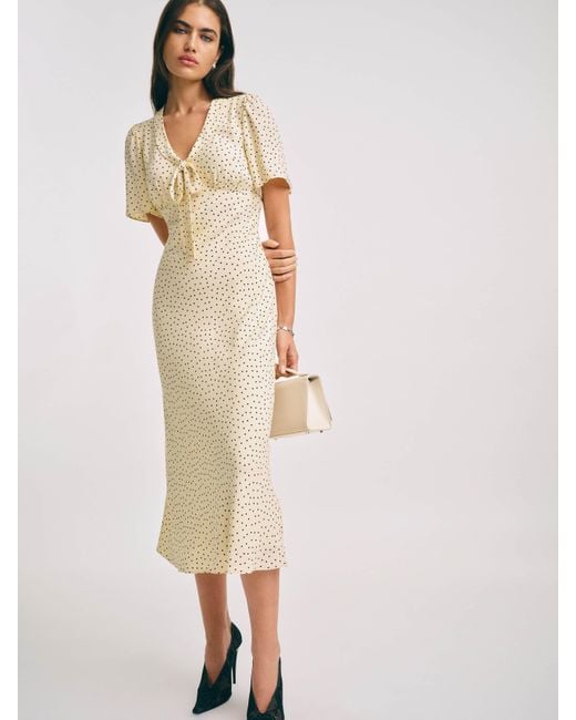reformation beige dress Silk Slip Dress Maxi – YAEL main image 1