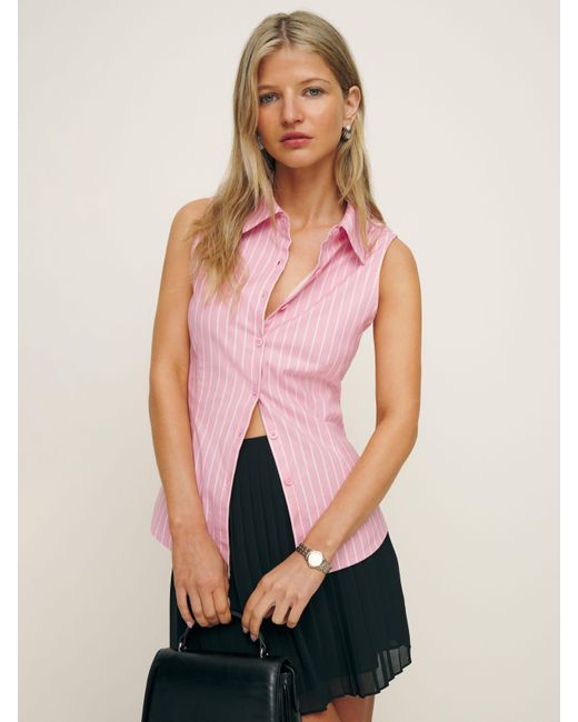 Reformation Pink Jimmy Top
