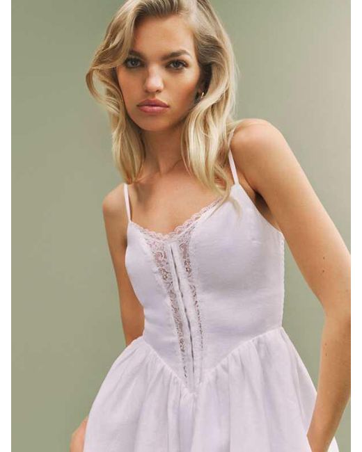 Reformation White Olina Linen Dress