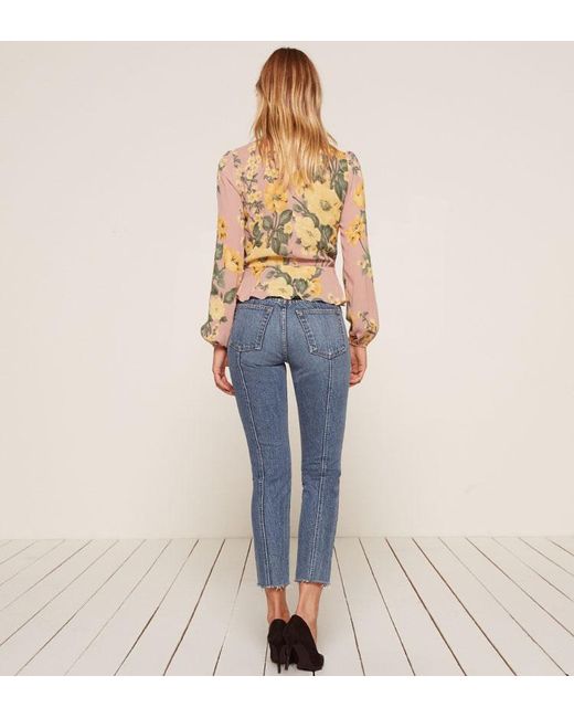 Reformation Seamed Jean in Blue | Lyst