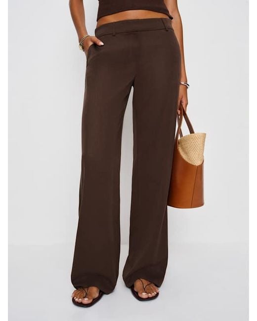 Reformation Brown Gisele Low Rise Pant 0