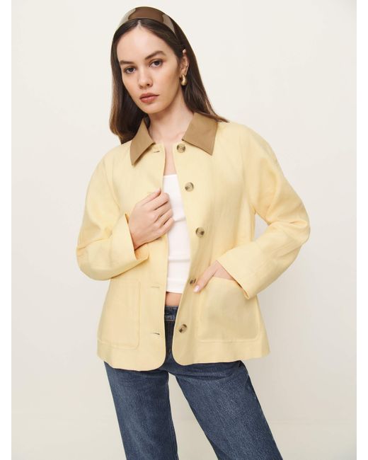 Reformation Natural Lila Linen Jacket