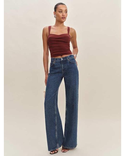 Reformation Red Trish Knit Top