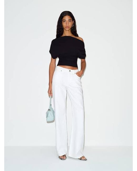 Reformation White Iris Knit Top
