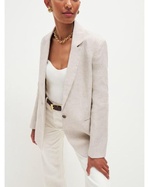 Reformation Natural The Classic Relaxed Linen Blazer