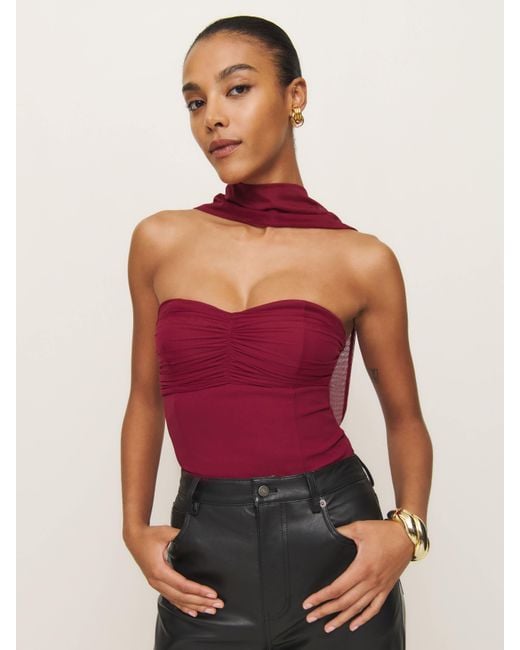 Reformation Red Ezra Knit Top