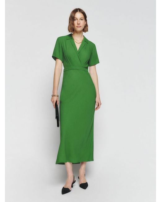 Reformation Green Danika Dress