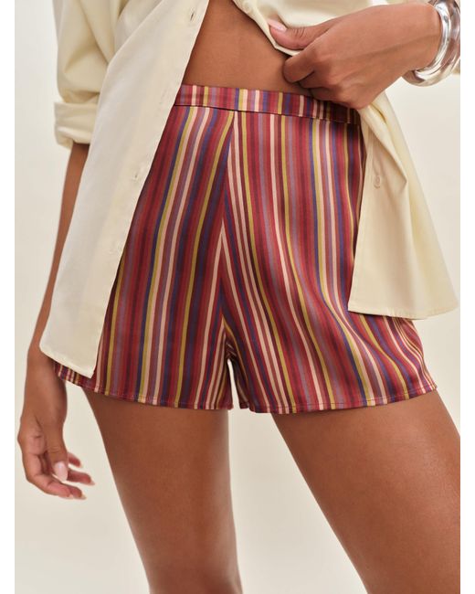 Reformation Red Chloe Silk Short 0