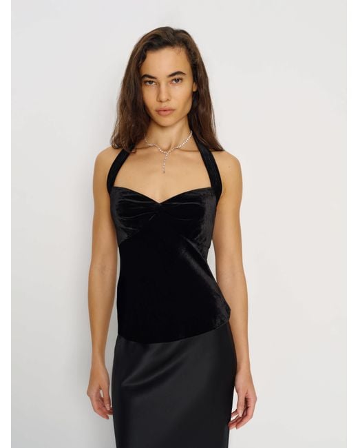 Reformation Black Trish Knit Top