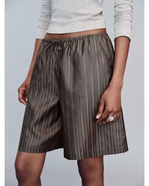 Reformation Gray Sandy Short Stripe
