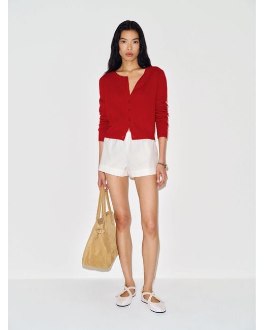 Reformation Red Clara Cashmere Crew Cardigan