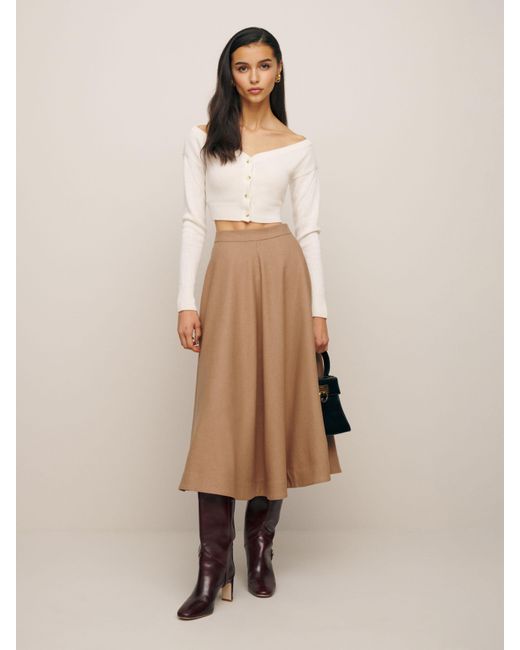 Reformation Natural Maia Wool Skirt