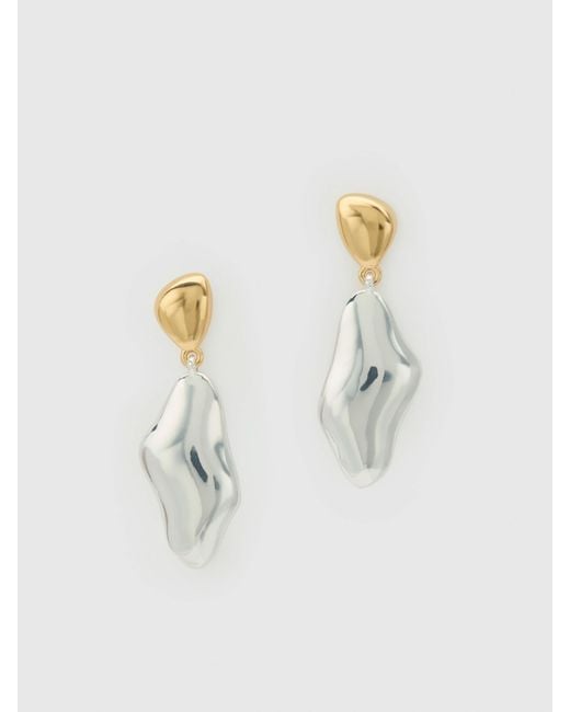 Reformation White Carmel Drop Earrings
