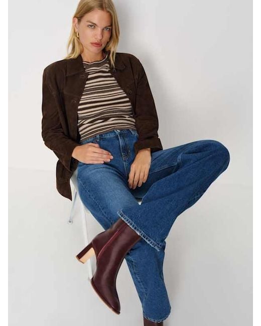 Reformation Blue Gillian Ankle Boot 6