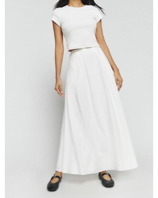 Reformation White Lucy Skirt