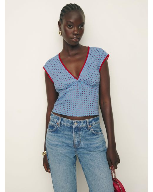 Reformation Blue Cherry Top