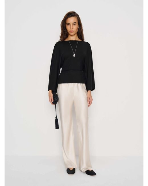 Reformation Black Avery Long Sleeve Knit Top