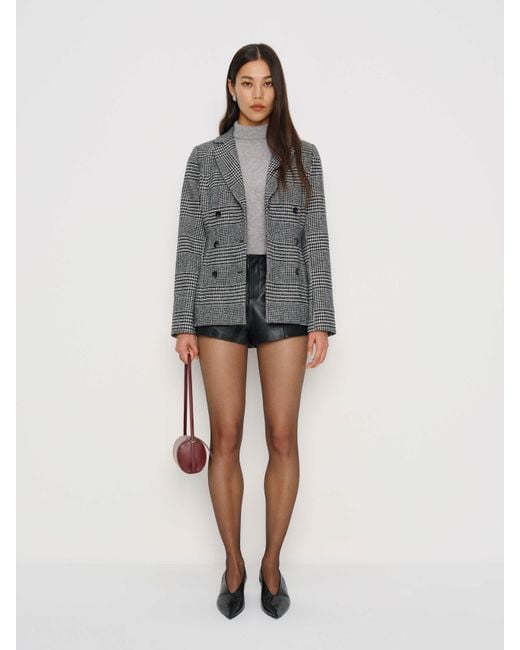Reformation Gray Caden Blazer/ Check