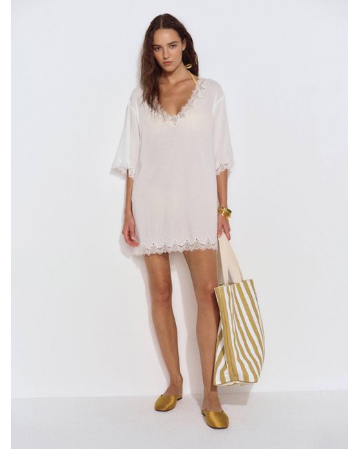 Reformation White Petites Sonny Dress Lace