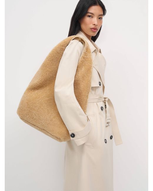 Reformation Natural Aurelia Tote Bag Shearling