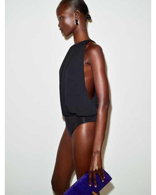 Reformation Blue Krista Bodysuit