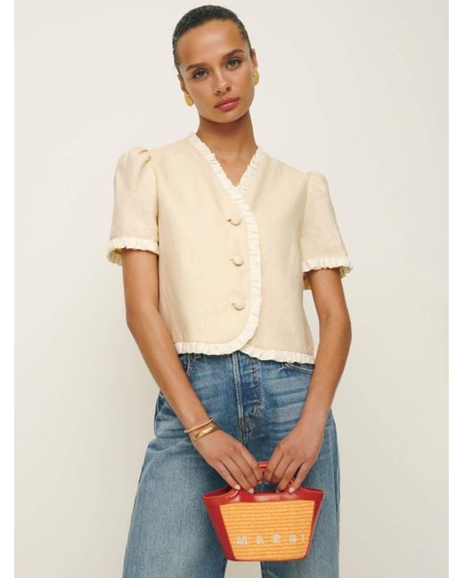 Reformation Natural Bess Linen Top